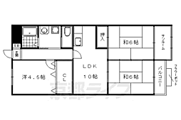 カストルム洛北 7階3LDKの間取り