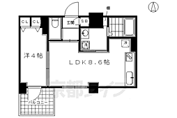 JR東海道・山陽本線 京都駅 徒歩5分の賃貸マンション 7階1LDKの間取り