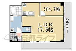 京都市営烏丸線 烏丸御池駅 徒歩7分の賃貸マンション 10階1LDKの間取り