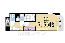 JR東海道・山陽本線 西大路駅 徒歩13分の賃貸マンション 5階1Kの間取り