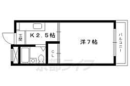 京都市営烏丸線 鞍馬口駅 徒歩12分の賃貸マンション 4階1Kの間取り