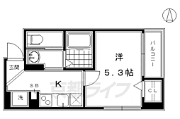 京阪本線 七条駅 徒歩4分の賃貸マンション 3階1Kの間取り