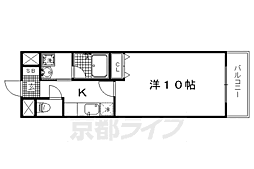 京都市営烏丸線 今出川駅 徒歩10分の賃貸マンション 4階1Kの間取り