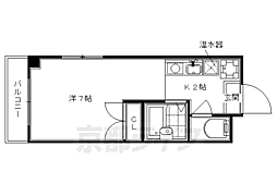 京都市営烏丸線 五条駅 徒歩5分の賃貸マンション 5階1Kの間取り