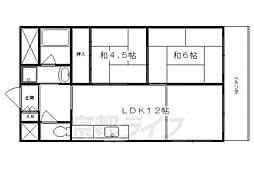 シャトー高野 1階2LDKの間取り