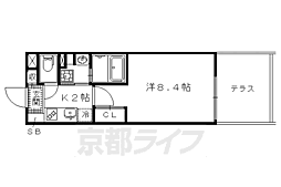 京福電気鉄道北野線 北野白梅町駅 徒歩15分の賃貸マンション 1階1Kの間取り