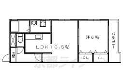 リージェント三条 1階1LDKの間取り