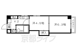 アビタ・上賀茂 2Kの間取図画像