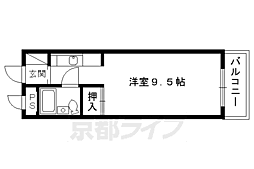 京都市営烏丸線 四条駅 徒歩8分の賃貸マンション 1階1Kの間取り