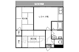 緑の森 3階2LDKの間取り