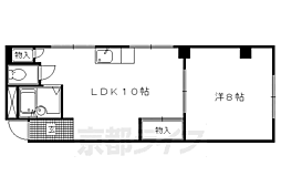 JR山陰本線 二条駅 徒歩13分の賃貸マンション 3階1LDKの間取り