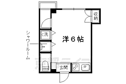 サンズ丸太町 1階ワンルームの間取り
