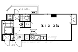 京阪本線 清水五条駅 徒歩3分の賃貸マンション 7階ワンルームの間取り