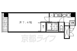 京都市営烏丸線 五条駅 徒歩4分の賃貸マンション 7階1Kの間取り