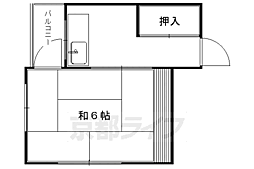 岡田アパート 1Kの間取図画像