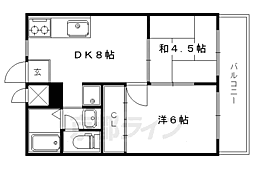 高野ロイヤルハイツ 2LDKの間取図画像