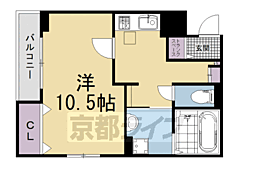 カルム 新久 1Kの間取図画像