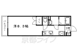 ガーネットレジデンス丹波橋 1Kの間取図画像