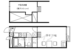 レオパレス川端御池 1Kの間取図画像