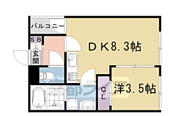 ハーモニーテラス太秦安井辻ノ内町 1LDKの間取図画像