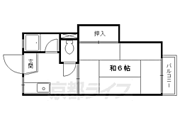 若竹ハイツ 1Kの間取図画像