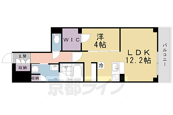 京都府京都市上京区梅屋町(賃貸マンション1LDK・4階・48.06㎡)の写真 その2