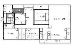 京都市営烏丸線 今出川駅 徒歩12分の賃貸マンション 3階3LDKの間取り