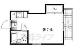JR山陰本線 二条駅 徒歩18分の賃貸マンション 4階1Kの間取り