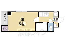 JR山陰本線 二条駅 徒歩8分の賃貸マンション 3階1Kの間取り