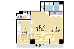 京阪本線 出町柳駅 徒歩10分の賃貸マンション 1階1LDKの間取り