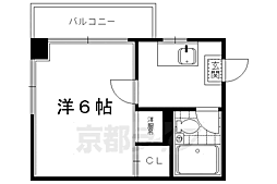 京都市営烏丸線 今出川駅 徒歩14分の賃貸マンション 3階1Kの間取り