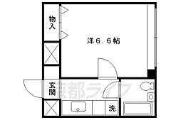 京都市営烏丸線 鞍馬口駅 徒歩9分の賃貸マンション 1階1Kの間取り