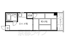 阪急京都本線 京都河原町駅 徒歩5分の賃貸マンション 3階1Kの間取り