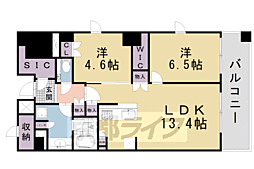阪急京都本線 京都河原町駅 徒歩5分の賃貸マンション 6階2LDKの間取り