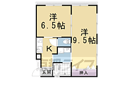 京都市営烏丸線 京都駅 徒歩9分の賃貸マンション 2階2Kの間取り