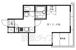 京都市営烏丸線 四条駅 徒歩3分の賃貸マンション 1階1Kの間取り
