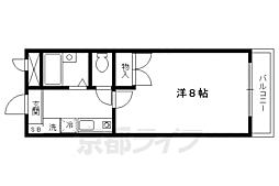 京福電気鉄道北野線 北野白梅町駅 徒歩6分の賃貸マンション 3階1Kの間取り
