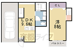 カーサ.フォレスト西賀茂 1LDKの間取図画像