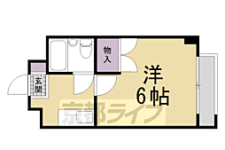叡山電鉄鞍馬線 二軒茶屋駅 徒歩10分の賃貸マンション 1階1Kの間取り