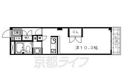 ラ・カモガワ62 1階ワンルームの間取り