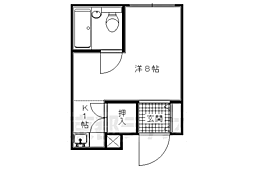 宮の東ハイツ 1階ワンルームの間取り