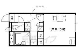 レオパレスセヴィル宝ヶ池 2階1Kの間取り