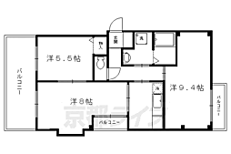 ノーベルテラス稔 4階2LDKの間取り