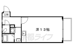 白川楽舎 2階1Kの間取り