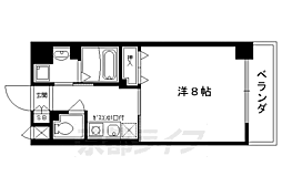 京阪本線 清水五条駅 徒歩1分の賃貸マンション 6階1Kの間取り
