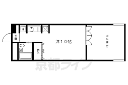デミ洛北 3階1Kの間取り