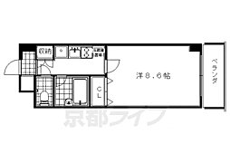 ドミトリィ御池 2階1Kの間取り