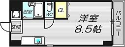 サンハイム中西 5階ワンルームの間取り