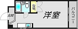 シャルム北梅田 4階ワンルームの間取り