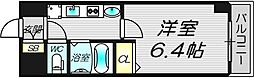 エステムコート梅田・天神橋リバーフロント 12階1Kの間取り